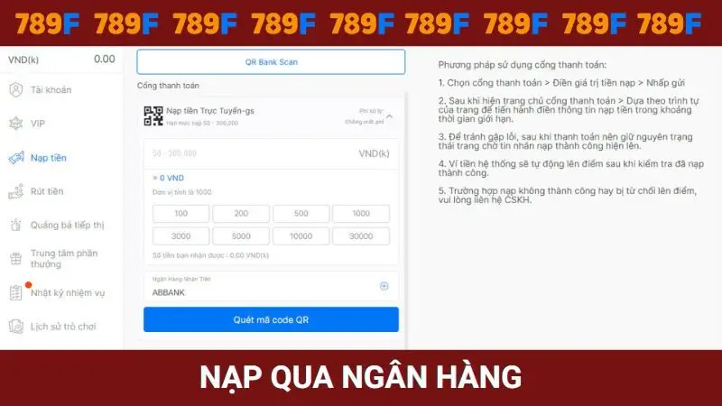 Nạp qua ngân hàng có độ an toàn cao